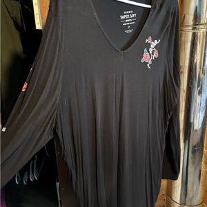Torrid Black Long Sleeve with Dancing Skeletons